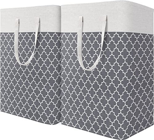 HomeHacks Wäschekorb, Kleeblatt, Grau, 2er-Pack