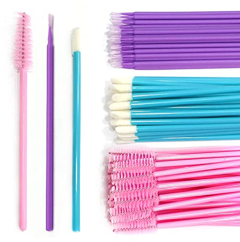 150 Stück Einweg-Mascara-Sticks, Lippenpinsel und Mikro-Applikator-Pinsel, 50 Augenbrauenpinsel + 50 Lippenpinsel + 50 Mikro-Applikator-Pinsel, Make-up-Schönheitswerkzeug-Set