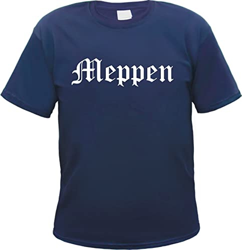 Meppen Herren T-Shirt - Altdeutsch - Blaues Tee Shirt XL Blau