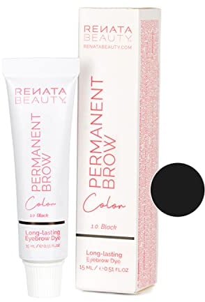 Renata Beauty Augenbrauenfarbe - Premium Augenbrauen-Färbemittel - 15 ml anpassbaresund langanhaltende Augenbrauen-Farbe für 4 Wochen - sicher und sanft - in 4 Farben erhältlich [Schwarz]
