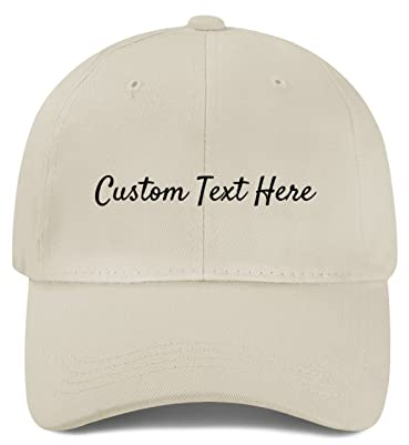 Miujonvy Benutzerdefinierte flache Krempe Hip Hop Baseball Kappe Custom Text Baseball Cap Custom Hut für Geschenke, Beige 0, One size