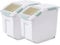 Toolzia 2 Pcs Rice Dispenser 10kg, Airtight Rice Storage Container Dry Food Dispenser Large Sealed Grain Containe (Cyan)