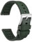 WOCCI 22mm Rallye Uhrenarmband, FKM Gummi Armband, Schnellverschluss, Silberne Gebürstete Schnalle (Grün)