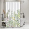 Bovlleetd Verde Stalla Piccola Tenda da Doccia Floreale - Pianta Acquerello Foglie Fiori - Home Decor Acqua Repellente Set Poliestere 36x72 Pollici