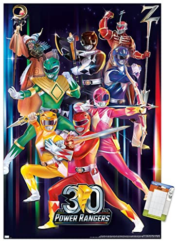 Trends International Power Rangers – 30th Group Wandposter, 37,4 x 56,8 cm, Premium-Poster und Passepartout