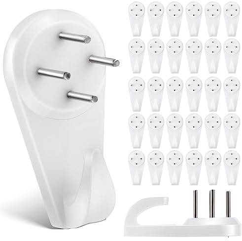 50 Pack Concrete Wall Hooks Concrete Wall Picture Hangers No Wall Damage Picture Hangers with Invisible Nails No Drilling Picture Hanging Hooks for Stucco Cement Wall Hard Walls and More