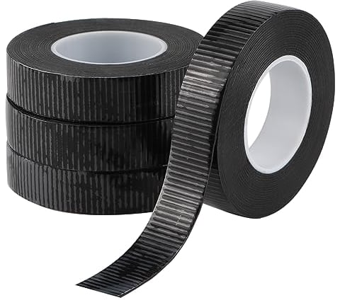 YiliYa Cinta de Tela Adhesiva, Cinta Aislante Negra en Goma 19mm x 18m Cintas Eléctrico ignífuga e impermeable para reparaciones y aislamiento(10KV,0.8MM)