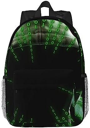 AABSTBFM Schulrucksack, Schlangenhaut-Motiv, leicht, College-Rucksack, 38,1 cm (15 Zoll), Laptop, Schultasche, klassischer Reise-Schulrucksack für Mädchen und Jungen, Hacker Attack, Einheitsgröße