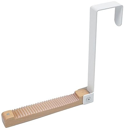 rockible Über Der Tür Haken Metall Holz Türhaken Türgarderobe Türhänger für Handtücher Kleidung, Weiß