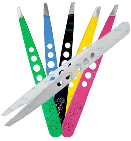 YNR Pince à épiler pour poils du visage et femmes – Pince à épiler inclinée en acier inoxydable pour épilation de précision, menton, poils incarnés, échardes et tire-tiques pour homme et femme | (rose