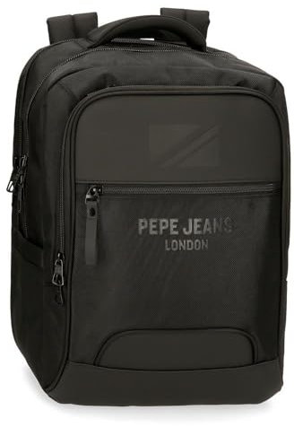 Pepe Jeans Bromley Mochila para Portátil Negro 31x44x15 cms Poliéster 20,46L