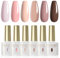 ROSALIND UV Nagellack 6 Farben violett Nude Hellrosa Braun Set Farbgel für Gelnägel Soak Off UV LED Nail Gel Polish Für UV Lampe Gel Nagel Salon Design Kit 6ml