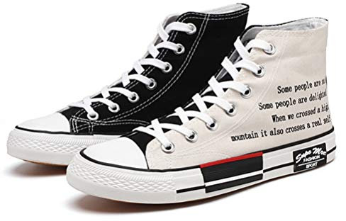 Toride Zapatos de Lona Altos para Mujer Zapatos Planos de Graffiti Primavera Otoño Zapatos Deportivos Casuales Zapatillas de Deporte con Cordones Zapatillas Deportivas