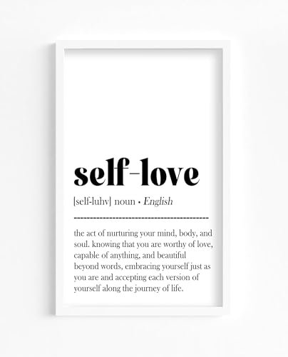 YoungGift Poster Self Love Definition – Selbstliebe Wandkunst – Definitionsdruck – minimalistisches Poster – Heimdekoration Wandkunst – positive Zitate – Wandkunst (28,9 x 43,2 cm, ohne Rahmen)