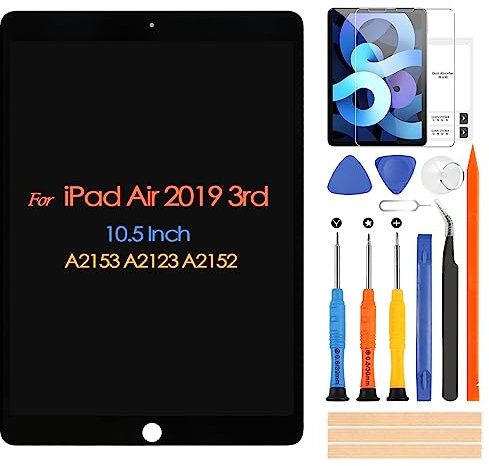 ARSSLY per iPad Air 3 3rd Gen 2019 LCD Display Touch Screen Digitzer Full Glass Assembly per iPad 2019 Air3 A2152 A2123 A2153 A2154 con Kit di Attrezzi di Riparazione (Nero)