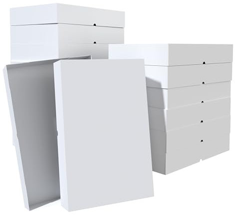 CoroRio 20 Packungen extra große Geschenkbox mit Deckel für Geschenke, 43,2 x 28,9 x 6,3 cm, weiße Kleiderboxen zum Verpacken von Geschenken, Bademänteln, Hemden, Pullover-Kartons, Großpackung für