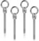 EFUTURETIME 4 x Bulloni a Occhiello M10 x 100mm Bullone con Occhiello con Dado in Acciaio Inox 304, Anello con Vite Filettata, Bulloni Lungo