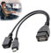 Qtksceadlnce 2-in-1 Micro USB to USB OTG Adapter, Power Cable Portable Hub Connectivity Expansion Splitter Compatible With Android Devices