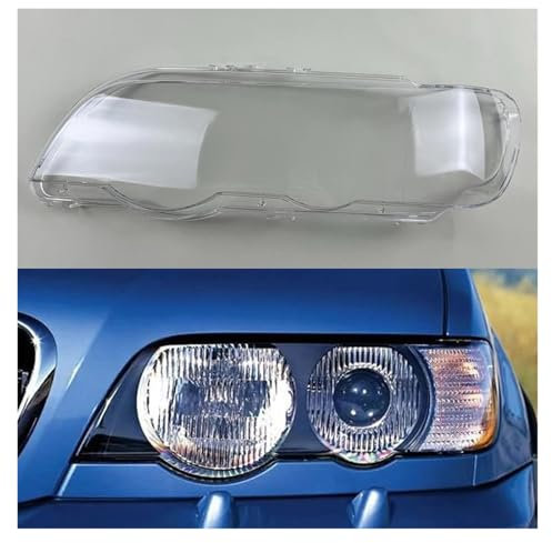 Kompatibel mit BMW X5 E53 2000-2003 Auto-Ersatz-Scheinwerfergehäuse, Lampengehäuse, Scheinwerferlinsenabdeckung, Scheinwerfer, transparenter Lampenschirm(1PCS Left Side)