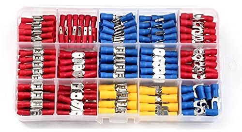 CAAXAINGJIAG Copper Wire Lugs Wire Terminal Connectors 280 Pcs Assorted Spade Terminals Insulated Cable Connector Electrical Wire Assorted Crimp Butt Ring Fork Set Ring Lugs