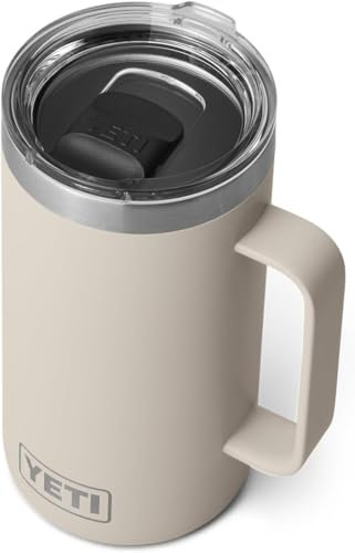 YETI Rambler Mug, Vacuum Insulated Stainless Steel Stackable Mug with Magslider Lid, Cape Taupe, 24 oz (710 ml)