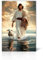 LZIMU Jesusbild für die Wand Christliche Leinwanddrucke Jesus Geht auf Dem Wasser Wandbild Christus Rettet Das Verlorene Lamm Kunstdrucke Gott Poster (Braun, 30.00 x 45.00 cms)