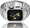 Compatible con Apple Watch pulsera 46m Series 10, resistente acero inoxidable metal correa de repuesto con carcasa para iWatch Series 10 46 mm para hombres, plata