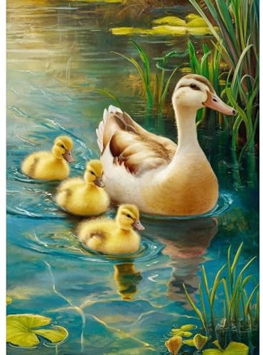 GHHKUD Enten Tiere Diamond Painting für Erwachsene, 5D DIY Diamant Painting Bilder für Erwachsene Anfänger, Diamond Art Painting Set, Full Drill Diamant Malerei für Haus Dekoration 30x40 cm
