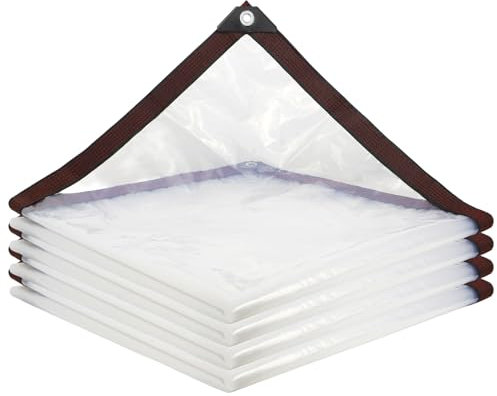 Lona Impermeable Transparente con Ojales, Lona Transparente para Exteriores, Impermeable, para Protección de Muebles de Jardín, Balcones, para Exteriores,Aislamiento de Plantas, con Cuerda, 1x2m