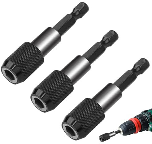 3Pcs Magnetic Screwdriver Bit Holder,Hex Bit Holder 1/4,Socket Holder 60mm For Hand-held Drivers