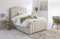 MOORCROFT BEDS 3FT Single Ottoman Storage Divan Bed Frame With Mattress Upholstered in Plush Velvet Gas Lift Up With Headboard (Cream, 3FT Single Bed Gas Lift With Mattress)