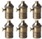 WIYETY Lot de 6 douilles en aluminium vintage : 220 V E27 en bronze avec interrupteur rotatif, adaptateur de plafonnier, lampe LED, décoration rétro, luminaire suspendu, luminaire
