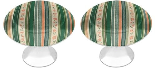 STVNKML Lot de 2 poignées de tiroir en acier inoxydable à rayures vert sauge pour placard de cuisine, commode, quincaillerie de meuble (2,8 x 2,3 cm), poignées de porte décoratives rustiques avec vis