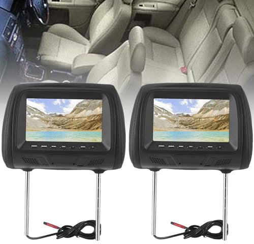 2pcs 7inch Video Player Poggiatesta, Monitor Universale Poggiatesta Auto, Supporto USB/SD Card/cuffie, Distanza Asta Regolabile, Schermo LCD Ad Alta Definizione