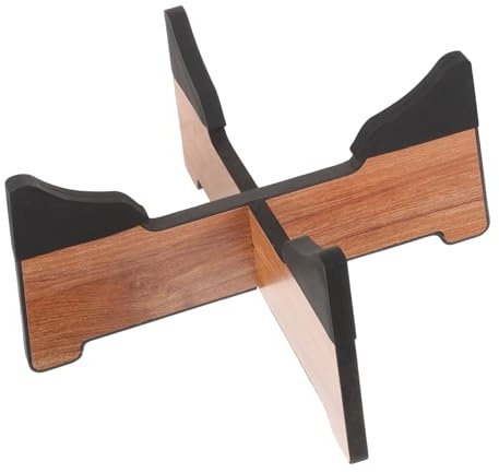 ANDRESLAD Steel Tongue Drum Holder Stand Wooden Base Tongue Drum Display Rack for Desktop Use for Secure Storage and Performance