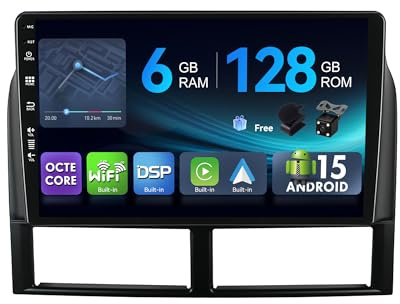 [6G+128G,Octa-Core] - MSD Autoradio für Jeep Grand Cherokee WJ (1998-2004) | Android 15 GPS Radio | CarPlay Android Auto Lenkradsteuerung Dual-Band WiFi DSP DAB | Rückfahrkamera MIC | 2 Din 9 Zoll