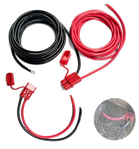 Câble d'alimentation pour treuil à déconnexion rapide, 24 pi 4 calibre 4 AWG, câbles à déconnexion rapide robustes avec connecteurs à connexion rapide, pour une large gamme d'applications de
