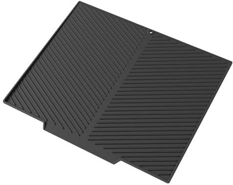 Silicone Dish Drying Mat - Large Draining Board Mat for Kitchen, Heat Resistant, Quick Drying - 20*16'' Washing Up Drainer Mat by IYYI (LSD-L-BK')