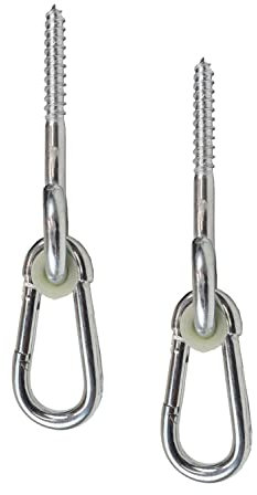 Schaukelhaken mit Karabiner, zum Einschrauben, Holzgewinde M12, Holzstärke ab 90 mm, 2er-Set