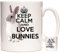 Rabbit Coffee Mug. Keep Calm Love Bunnies, Rabbit Picture Photo 11oz Ceramic Gift Mug.