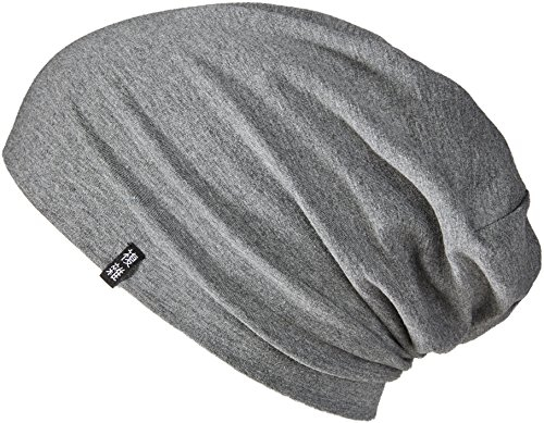 Enter the Complex® Leichte Beanie Mütze, Herren und Damen, Übergangsmütze, Sommer Beanie, Dünne Kopfbedeckung, Baumwolle (Jersey), L/XL, Dunkel Grau Meliert