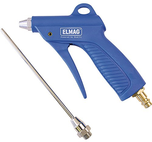 ELMAG 32257 Ausblaspistole PA Kombi-Set mit Normaldüse und Verlängerungsdüse 165mm | Druckluftpistole für Kompressor