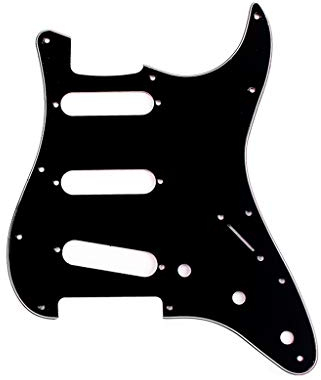 Alnicov Schlagbrett für E-Gitarre, 11 Loch, SSSFor Standard Strat Modern Guitar Replacement, schwarz