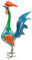 Metall Dekofigur Hahn 42 x 88cm bunt Garten-Figur Deko Gockel Skulptur Tierfigur