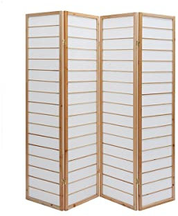 Miliboo Gibon-Paravent aus Naturholz und Reispapier