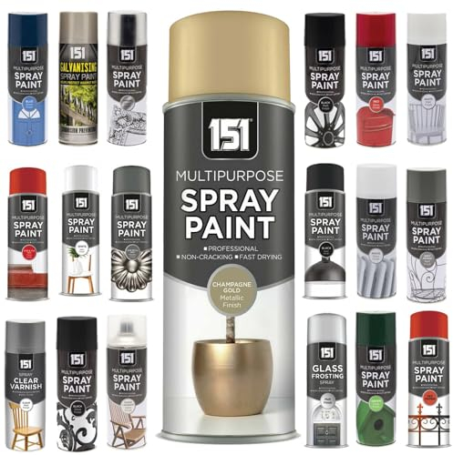 Multi-Purpose Metallic Champagne Gold Spray Paint 400ml, Professional Quality Aerosol cans for All-Purpose, Interior Exterior & Household for Metal, Wood, Ceramics, Plastic, Walls with Perfect Finish