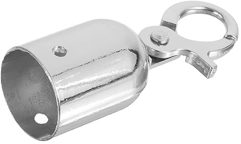 TOVINANNA Embout De Corde En Acier Inoxydable Avec Crochet Pour BarrièRes De SéCurité Poteaux De File D'Attente 7.6X2.8X2.8Cm Argent 1 PièCe