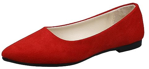 ticticlily Schuhe Hochzeitsgast Damen Ballerina Bequeme Slip Ons Flach Weiches Bequeme A Rot 43