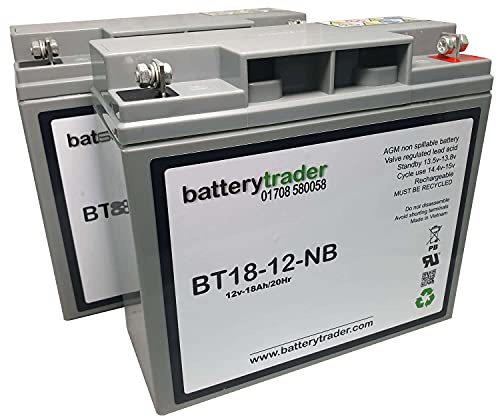 BatteryTrader® battery compatible with Pioneer 2 Mobility scooter batteries 12v 18ah AGM VRLA