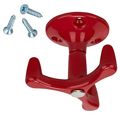 Fix&Easy 10 x Garderobenhaken rot Kleiderhaken Deckenhaken Drehhaken 3-fach Haken unterbau drehbar für Garderobe Kleiderschrank Mützenablage